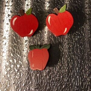 Teacher gift- Red Apple Brooch Set